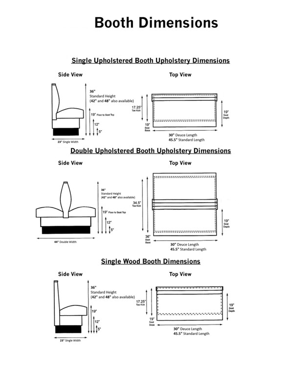 Wood Double Booths with Back & Seat Cushion 48" Wide DEXA Commercial Interiors