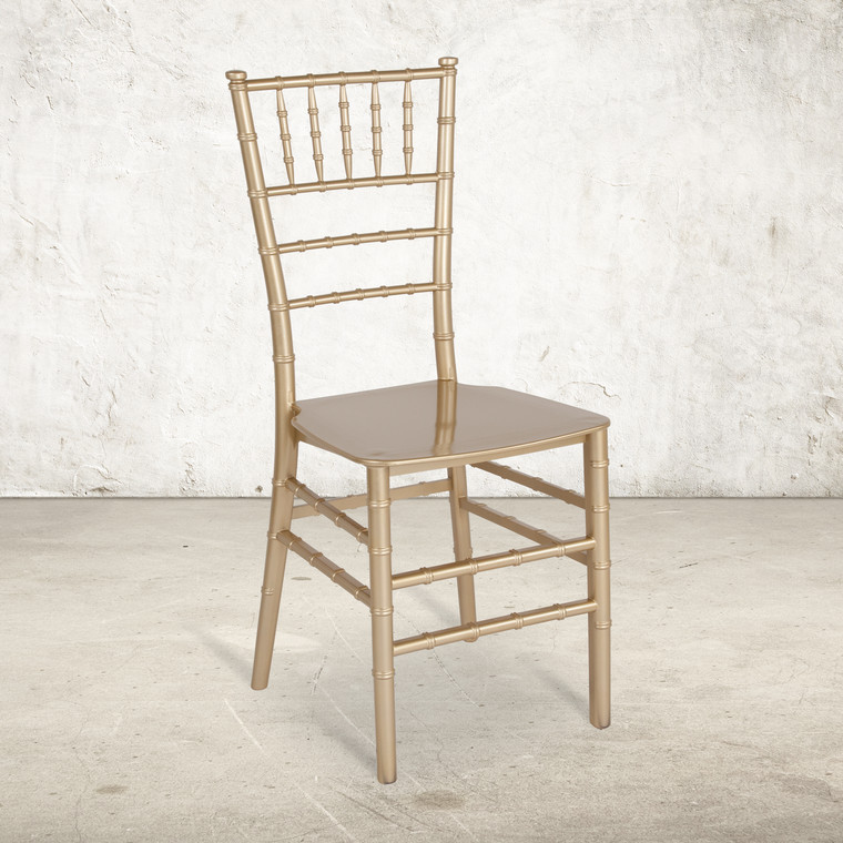 HERCULES Series Gold Resin Stacking Chiavari Chair