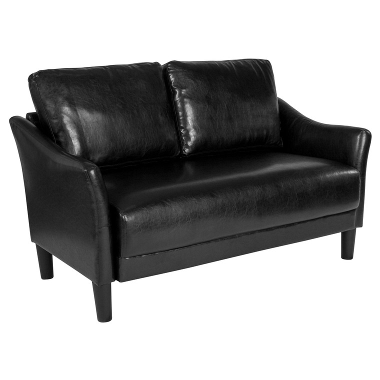 Asti Upholstered Loveseat in Black LeatherSoft