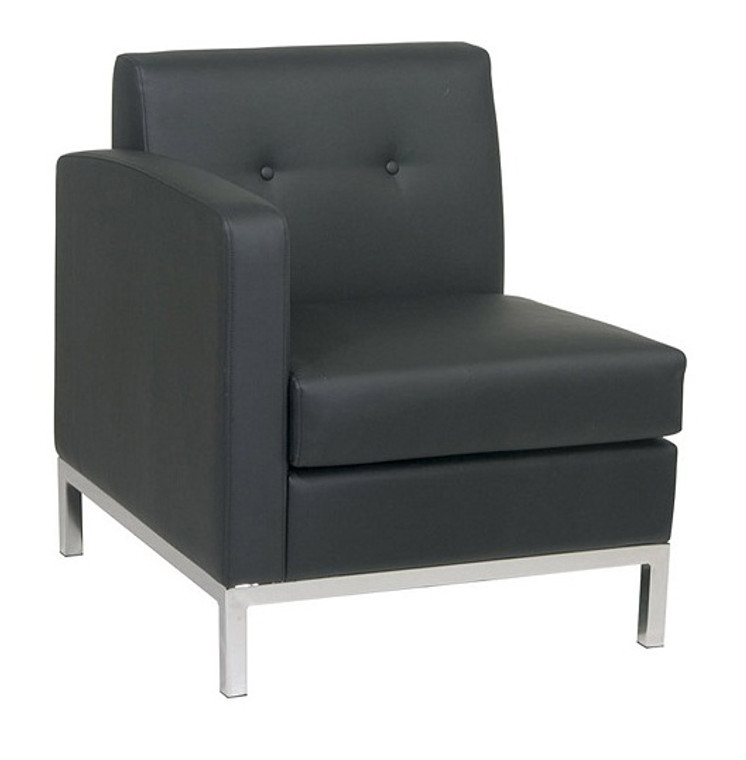 Wall Street Black Modular Left Arm Chair