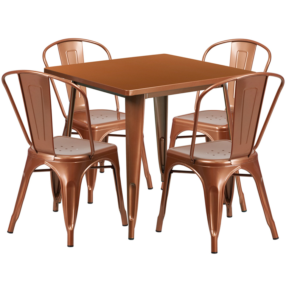 Copper Metal Table & Chair Sets