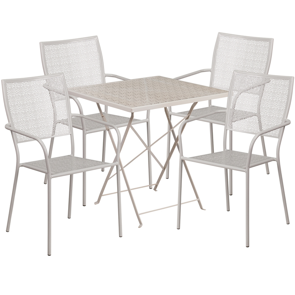 Gray Steel Table & Chair Sets