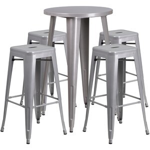 Silver Metal Table & Chair Sets