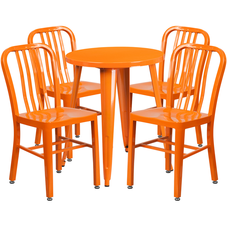 Orange Metal Table & Chair Sets