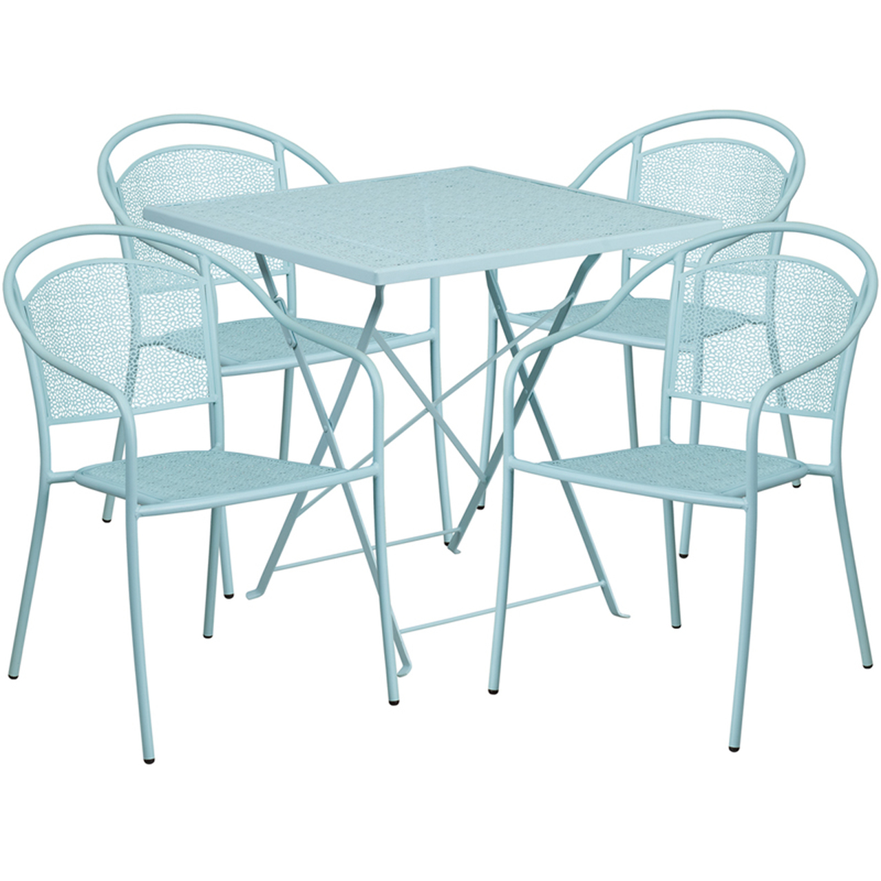 Blue Steel Table & Chair Sets