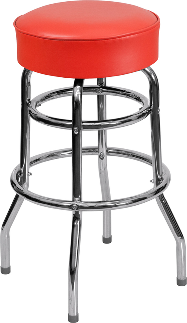 Double Ring Chrome Barstools