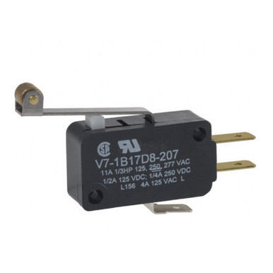 V7-1B17D8-207 Honeywell Sensing Micro Switch, Roller, Black/Silver