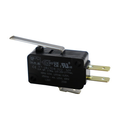 V7-1B17D8-022 Honeywell Black Miniature Snap Action Switch: Roller Lever Actuator, 1NO/1NC, QC