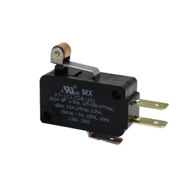 V7-1C17D8-201 Honeywell Black Basic Switch Snap Action 15A @ 277 VAC, Roller Lever Actuator