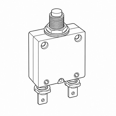 1600-111-200-68 Mechanical Products Circuit Breaker, Series 16, Panel Mount, w/ Clear Boot and Lock Washer, Black/White