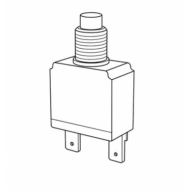 1480-003-050-00 Mechanical Products, Series 14 Circuit Breaker, Black, 3/8-27 bushing, 5A