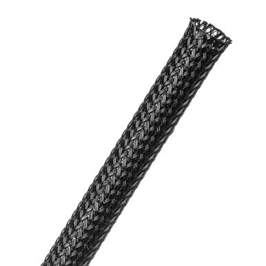 PTP0.38BK500 TechFlex Sleeving, Flexo PET Plus, 3/8 Inch, Black, 500ft Spool