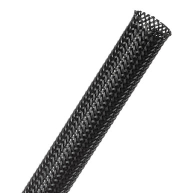 PTP0.63BK500 TechFlex Sleeving, Flexo PET Plus, 5/8 Inch, Black, 500ft Spool