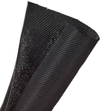 F6V1.50TB TechFlex Wrap, F6, Woven, Flame Retardant, 1-1/2 Inch, Black w/White Tracer