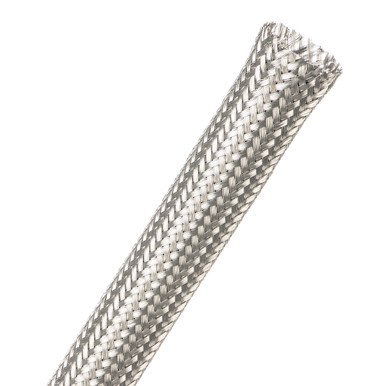MBN0.63SV TechFlex Sleeving, Flexo, Tinned Copper, 5/8 Inch, Silver, 100ft Spool