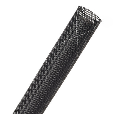 CCF0.75TB TechFlex Sleeving, Clean Cut, Flame Retardant, 3/4 Inch, Black w/White Tracer, 40ft Spool