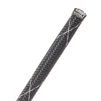 FRN0.25TB TechFlex Sleeving, Flexo, Flame Retardant, 1/4 Inch, Black w/White Tracer