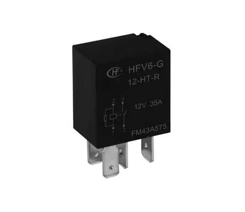 HFV6-G/12-HST-R Hongfa sealed power relay, 35A switching, 12VDC coil, AgSnO₂ contacts with quick-connect terminals