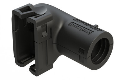 Right-angle Amphenol ATBS-RA-1805 connector backshell with strain relief for sealed AT series applications