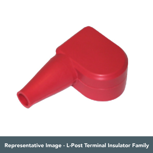 Representative image of a red insulator from the VTE L-post terminal insulator series