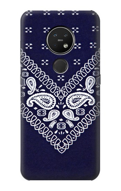 S3357 Navy Blue Bandana Pattern Case Cover Custodia per Nokia 7.2