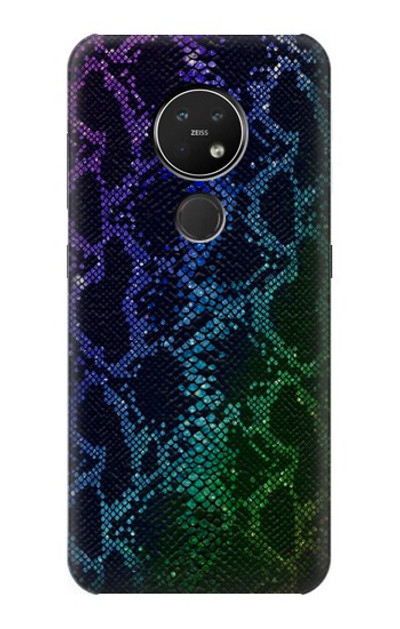 S3366 Rainbow Python Skin Graphic Print Case Cover Custodia per Nokia 7.2