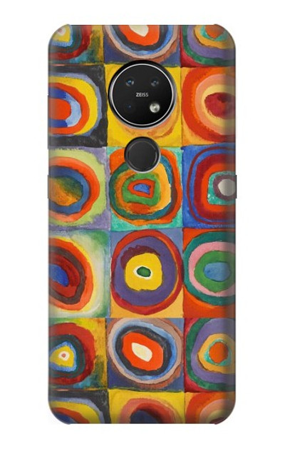 S3409 Squares Concentric Circles Case Cover Custodia per Nokia 7.2