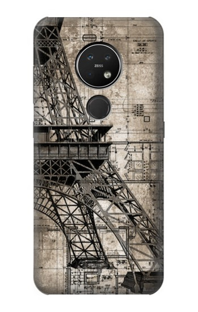 S3416 Eiffel Tower Blueprint Case Cover Custodia per Nokia 7.2