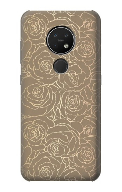 S3466 Gold Rose Pattern Case Cover Custodia per Nokia 7.2