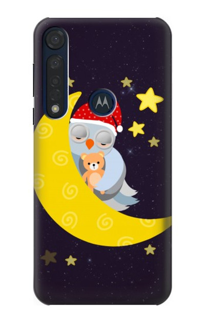S2849 Cute Sleepy Owl Moon Night Case Cover Custodia per Motorola Moto G8 Plus