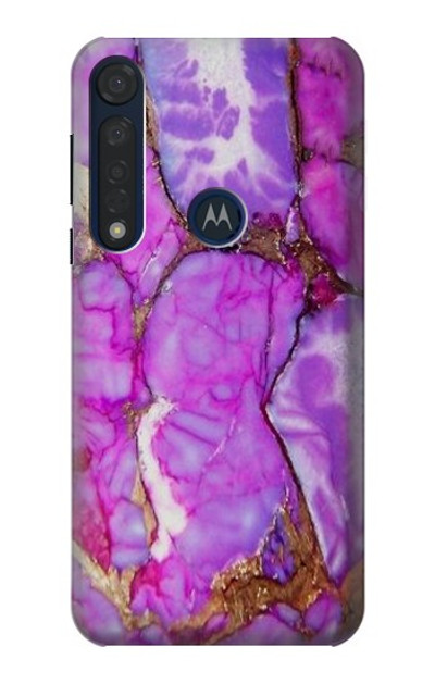 S2907 Purple Turquoise Stone Case Cover Custodia per Motorola Moto G8 Plus