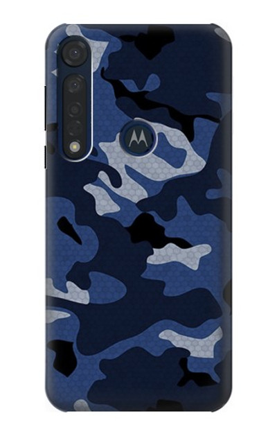 S2959 Navy Blue Camo Camouflage Case Cover Custodia per Motorola Moto G8 Plus