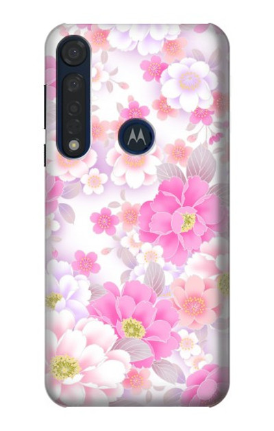 S3036 Pink Sweet Flower Flora Case Cover Custodia per Motorola Moto G8 Plus