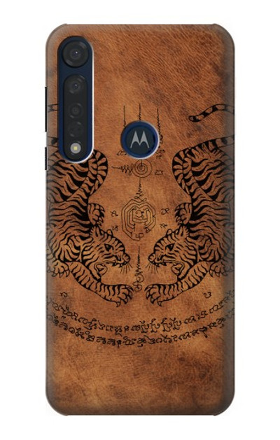 S3209 Sak Yant Twin Tiger Case Cover Custodia per Motorola Moto G8 Plus