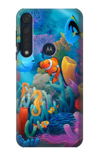 S3227 Underwater World Cartoon Case Cover Custodia per Motorola Moto G8 Plus