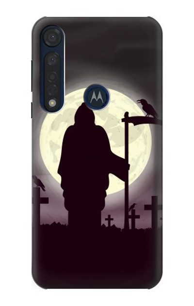 S3262 Grim Reaper Night Moon Cemetery Case Cover Custodia per Motorola Moto G8 Plus