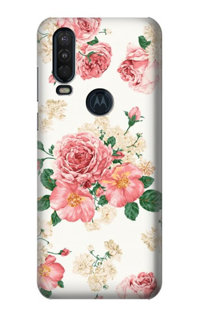 S1859 Rose Pattern Case Cover Custodia per Motorola One Action (Moto P40 Power)