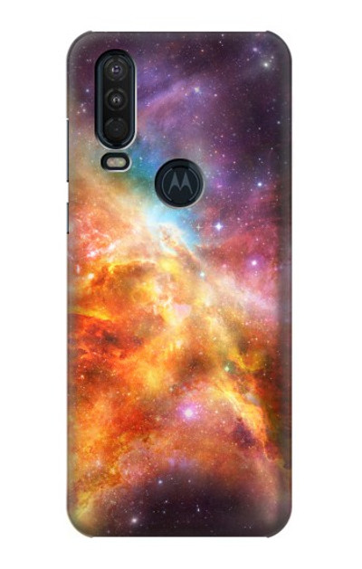 S1963 Nebula Rainbow Space Case Cover Custodia per Motorola One Action (Moto P40 Power)