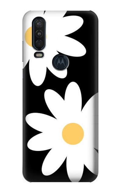 S2315 Daisy White Flowers Case Cover Custodia per Motorola One Action (Moto P40 Power)