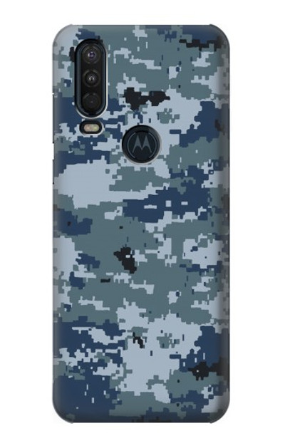 S2346 Navy Camo Camouflage Graphic Case Cover Custodia per Motorola One Action (Moto P40 Power)