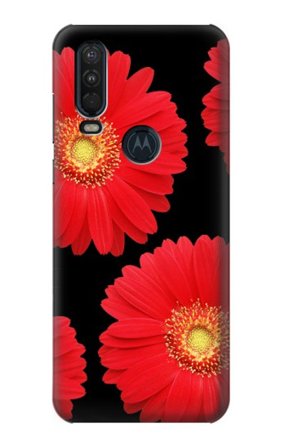 S2478 Red Daisy flower Case Cover Custodia per Motorola One Action (Moto P40 Power)