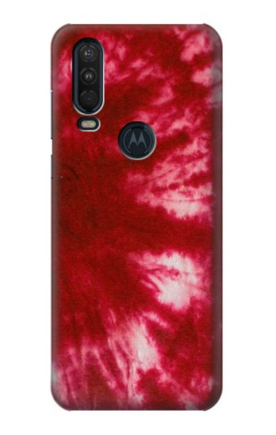 S2480 Tie Dye Red Case Cover Custodia per Motorola One Action (Moto P40 Power)
