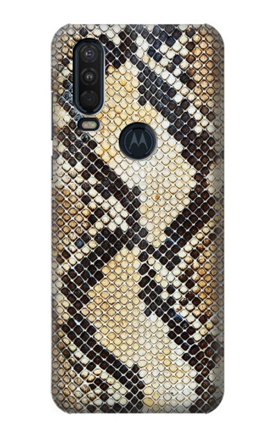 S2703 Snake Skin Texture Graphic Printed Case Cover Custodia per Motorola One Action (Moto P40 Power)