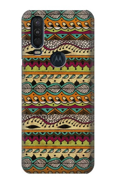 S2860 Aztec Boho Hippie Pattern Case Cover Custodia per Motorola One Action (Moto P40 Power)