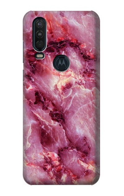 S3052 Pink Marble Graphic Printed Case Cover Custodia per Motorola One Action (Moto P40 Power)