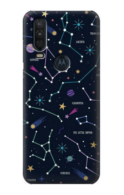 S3220 Star Map Zodiac Constellations Case Cover Custodia per Motorola One Action (Moto P40 Power)