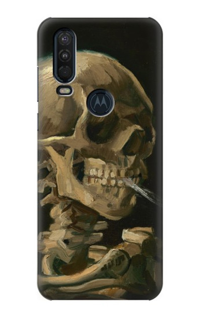 S3358 Vincent Van Gogh Skeleton Cigarette Case Cover Custodia per Motorola One Action (Moto P40 Power)