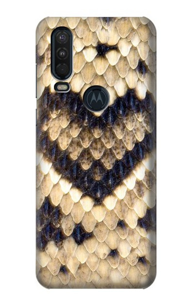 S3417 Diamond Rattle Snake Graphic Print Case Cover Custodia per Motorola One Action (Moto P40 Power)