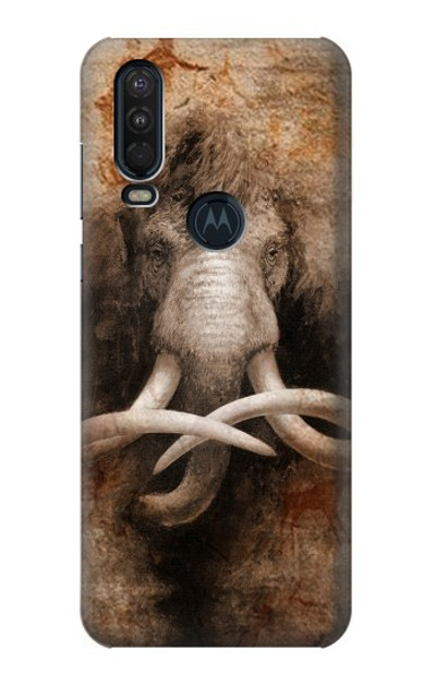 S3427 Mammoth Ancient Cave Art Case Cover Custodia per Motorola One Action (Moto P40 Power)