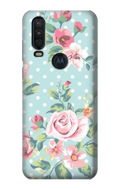 S3494 Vintage Rose Polka Dot Case Cover Custodia per Motorola One Action (Moto P40 Power)